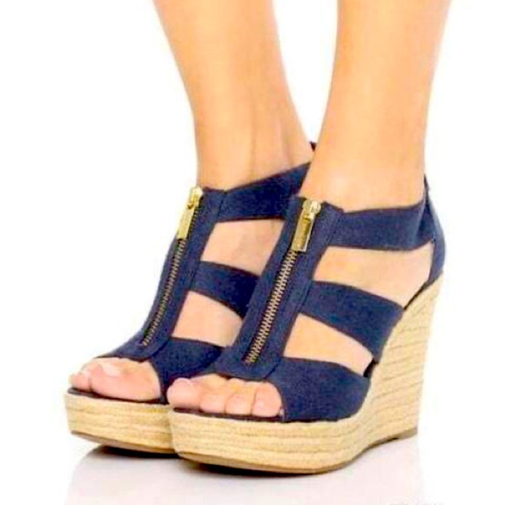 Michael Kors Damita Wedge Sandals Blue